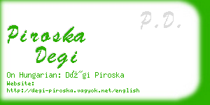 piroska degi business card